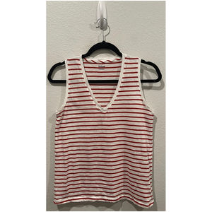 MADEWELL Sleeveless Striped Red White Tank Top